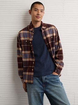 American Eagle - Men Brown Checks Casual Shirt