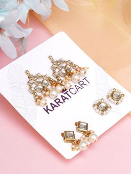 Karatcart - Set of 3 Handcrafted Kundan Earrings Combo for Women