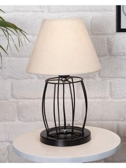 Homesake - Table Lamp Metal Wire Cage White Jute