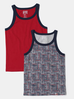 Jockey Juniors - UB24 Boys Super Combed Cotton Printed Sleeveless Vest - Assorted (Pack of 2)