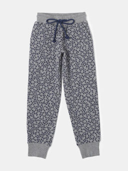 Jockey Juniors - CG08 Girls Cotton Elastane French Terry Printed Joggers - Mid Grey Melange