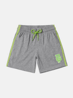 Jockey Juniors - AB11 Boys Super Combed Cotton Rich Printed Shorts - Grey Melange