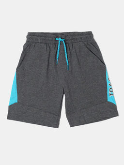 Jockey Juniors - AB17 Boys Super Combed Cotton Rich Graphic Printed Shorts - Charcoal Melange