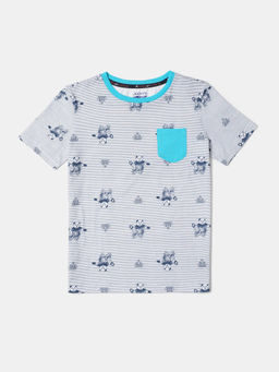 Jockey Juniors - CB08 Boys Super Combed Cotton Printed Half Sleeve T-Shirt - Assorted