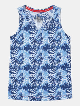 Jockey Juniors - UG36 Girls Super Combed Cotton Printed Tank Top - Imperial Blue Printed