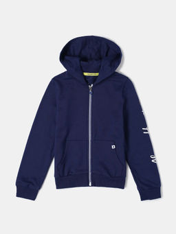 Jockey Juniors - AG20 Girls Cotton French Terry Printed Hoodie Jacket - Imperial Blue