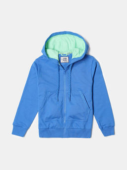 Jockey Juniors - CB07 Boys Cotton French Terry Printed Hoodie Jacket - Palace Blue
