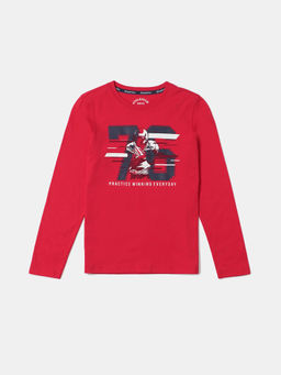 Jockey Juniors - AB25 Boys Super Combed Cotton Printed Full Sleeve T-Shirt - Team Red