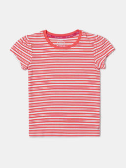 Jockey Juniors - AG03 Girls Cotton Striped Short Sleeve T-Shirt - Dubarry & White