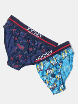 Jockey Juniors - UB12 Boys Super Combed Cotton Printed Brief - Assorted Prints (Pack of 2)