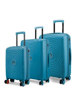 Nasher Miles - Goa Hard-Sided Polypropylene Teal Trolley Bag (Pack of 3)