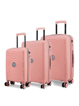 Nasher Miles - Goa Hard-Sided Polypropylene Luggage Peach Trolley Bags (Pack of 3)