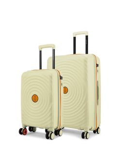 Nasher Miles - Goa Hard-Sided Polypropylene Cream Yellow Orange Trolley Bags (Pack of 2)