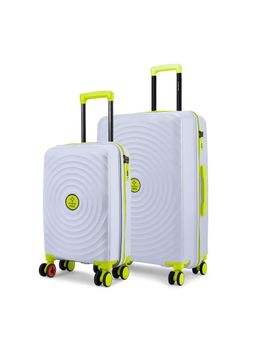 Nasher Miles - Goa Hard-Sided Polypropylene Lavender Fluorescent Green Trolley Bag (Pack of 2)
