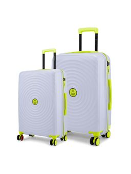 Nasher Miles - Goa Hard-Sided Polypropylene Lavender Fluorescent Green Trolley Bag (Pack of 2)