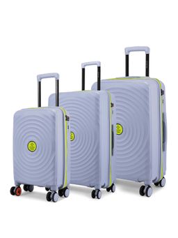 Nasher Miles - Goa Hard-Sided Polypropylene Grey Fluorescent Green Trolley Bags (Pack of 3)