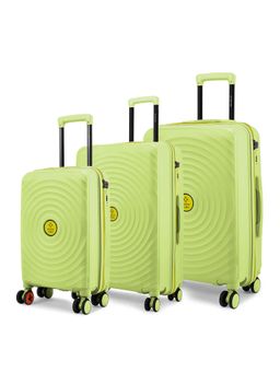 Nasher Miles - Goa Hard-Side Polypropylene Luggage Olive Green Yellow Trolley Bag (Pack of 3)