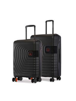 Nasher Miles - Boston Black Hard-Sided Polypropylene Trolley Bag (Pack of 2)