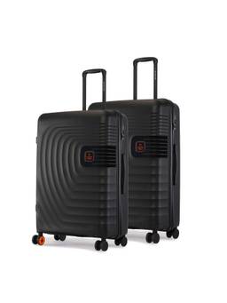 Nasher Miles - Boston Black Hard-Sided Polypropylene Trolley Bag (Pack of 2)