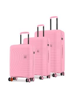 Nasher Miles - Boston Pink Hard-Sided Polypropylene Trolley Bag (Pack of 3)