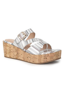 VALIOSAA - Grey Casual Stripes Wedges
