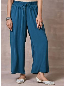 Lakshita - Turquoise Flared Palazzo with Drawstring