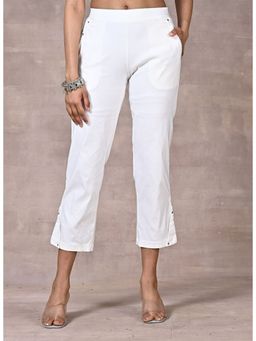 Lakshita - Ivory Plain Regular Capri