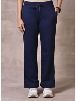 Lakshita - Navy Blue Straight Fit Palazzo with Drawstring
