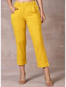 Lakshita - Yellow Plain Regular Capri