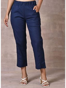 Lakshita - Navy Blue Plain Regular Capri
