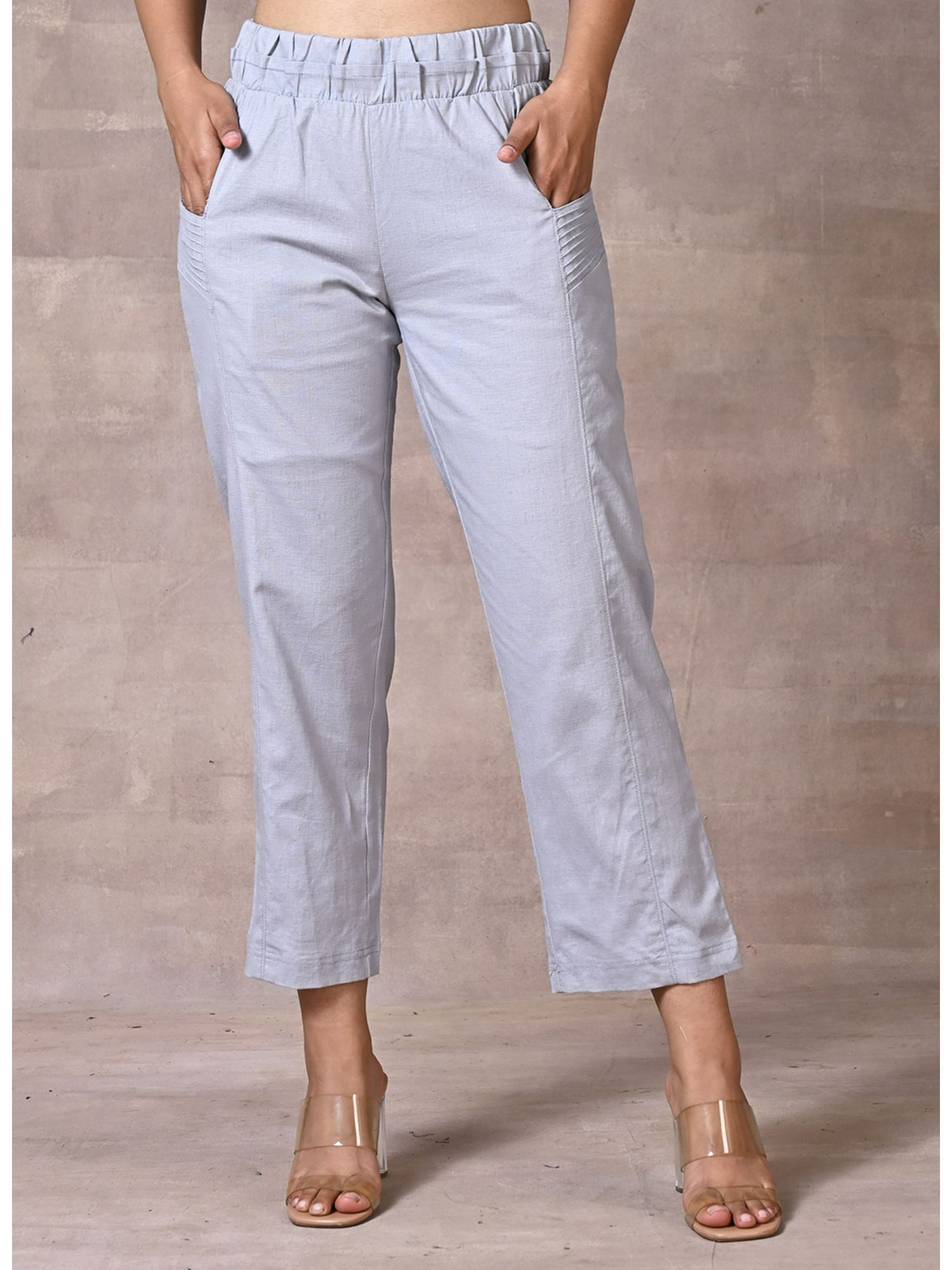 lakshita Sky Blue Plain Regular Capri-picture-32