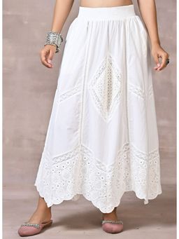 Lakshita - White Cotton Skirt