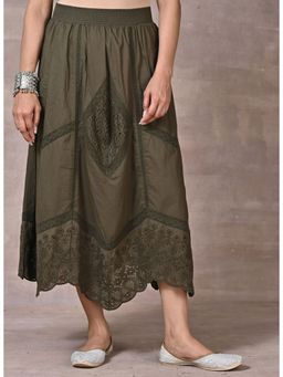 Lakshita - Olive Green Cotton Skirt