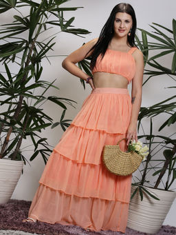 Sera - Coral Solid Co-Ord (Set of 2)