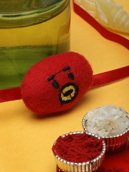 PANASH - Kids Red Spiderman Toy Rakhi With Roli Chawal