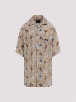 PRADA - Beige Printed Bowling Shirt (S)