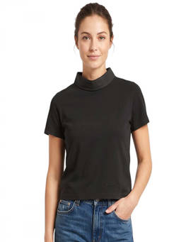 Givenchy - Black Solid Mock Collar T-Shirt