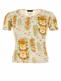 PRADA - Multi Colour Printed Cotton T-Shirt