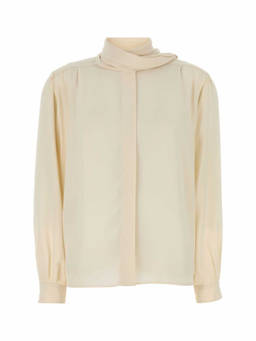 PRADA - Beige Draped Silk Shirt