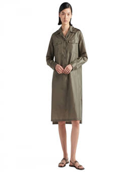 PRADA - Gray Shirt Collar Knee Length Dress (XS)