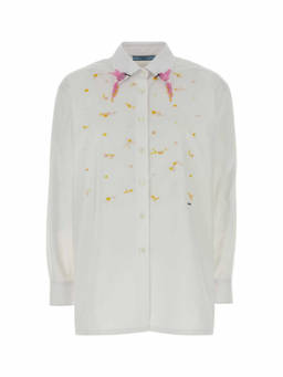 PRADA - White Regular Embellished Shirt