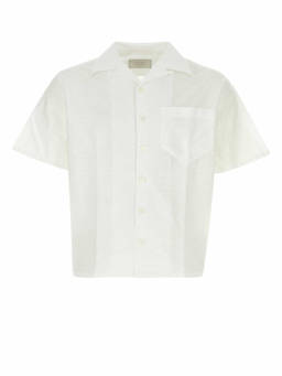 PRADA - White Embroidered Poplin Shirt (M)
