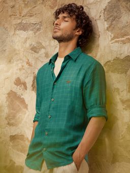 Andamen - Regular Fit Celadon Green Linen Shirt