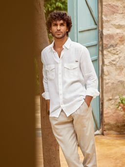Andamen - Slim Fit Alpine Safari Linen Shirt