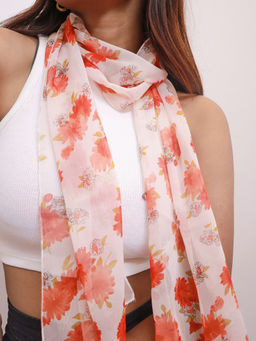 Pipa Bella by Nykaa Fashion - Chiffon Red Printed Scarf
