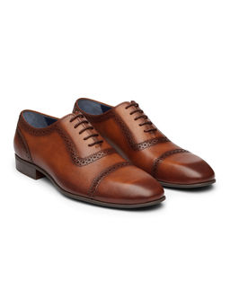 DABLR SHOES - Athens Tan Handpainted Leather Shoes