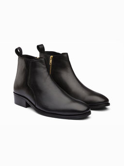 DABLR SHOES - Bradford Leather Cuban Heel Black Boot