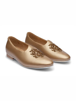 DABLR SHOES - Classic Embroidery Mojri Cream Shoes
