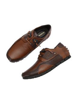 Valentino - Men Premium Leather Casual Derby Shoes (Creative-55-Tan-Brown)