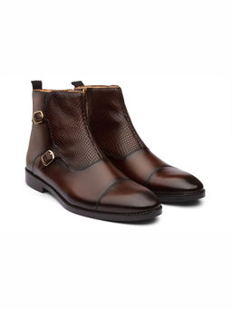 DABLR SHOES - Edinburg Chestnut Monkstrap Leather Brown Boot